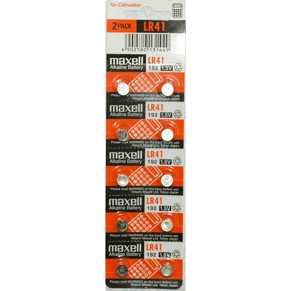 Maxell Lr41 192 Button Cell Alkaline Battery 1 5v Portable Power
